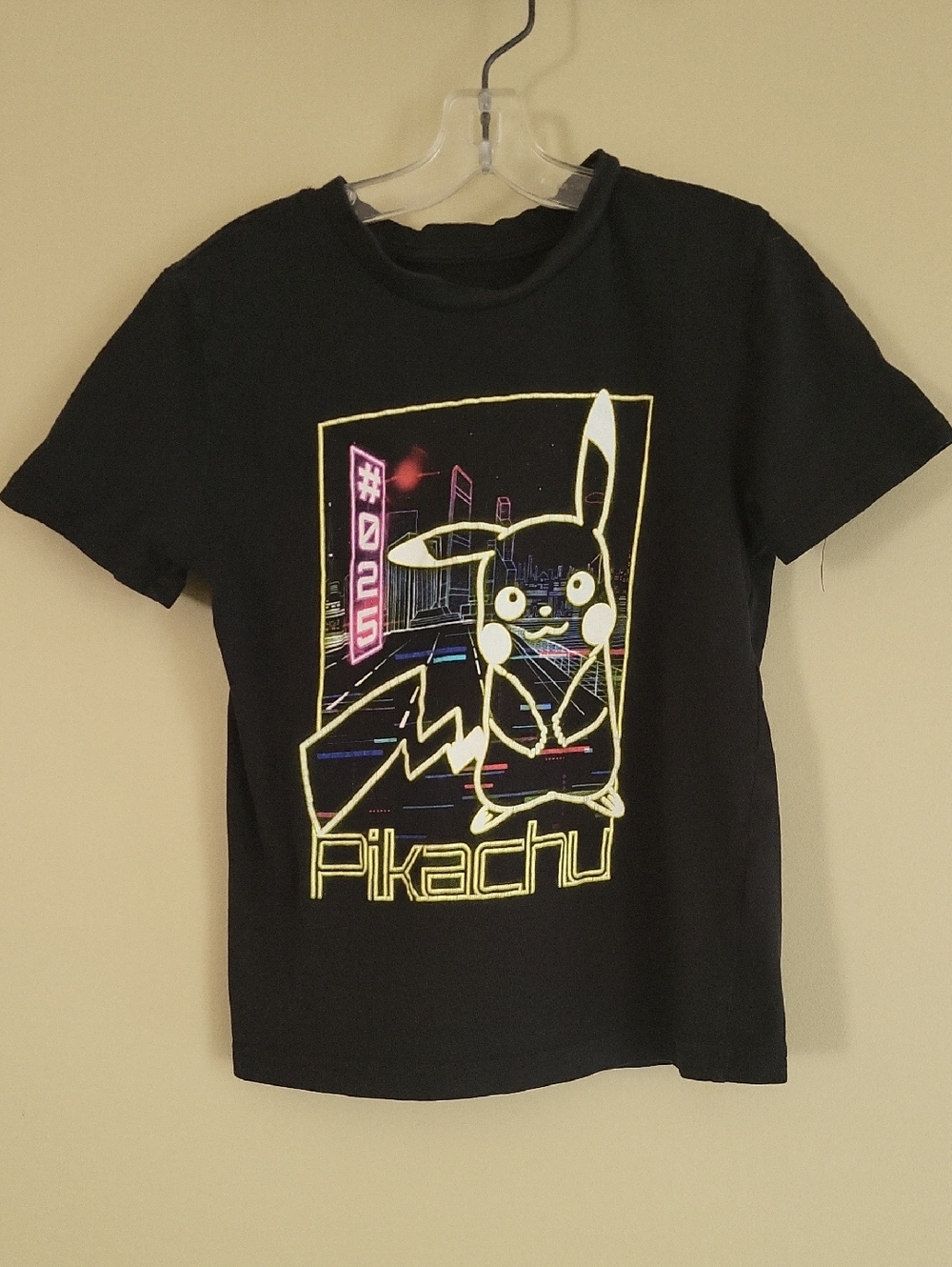 Pokemon Pikachu black tee shirt
